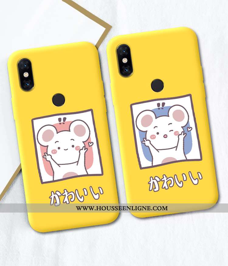 Étui Xiaomi Mi Max 3 Charmant Tendance Rat Dessin Animé Silicone Petit Fluide Doux Verte