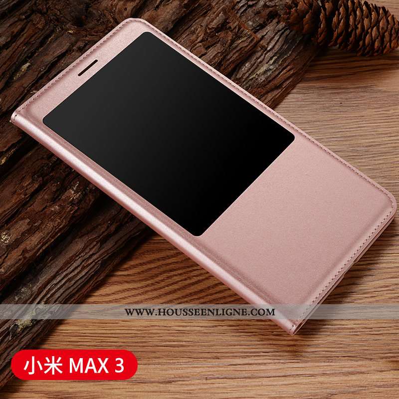 Étui Xiaomi Mi Max 3 Cuir Protection Vin Rouge Coque Housse Petit Téléphone Portable Bordeaux