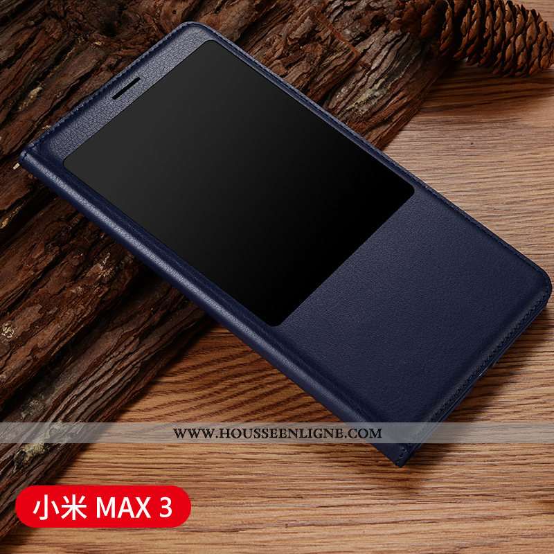 Étui Xiaomi Mi Max 3 Cuir Protection Vin Rouge Coque Housse Petit Téléphone Portable Bordeaux