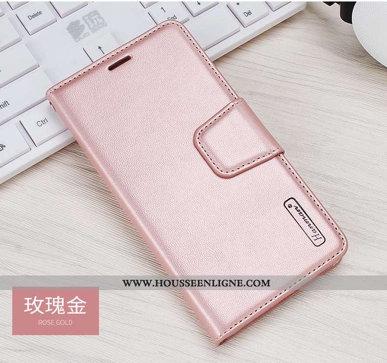 Étui Xiaomi Mi Max 3 Cuir Véritable Cuir Rouge Petit Business Incassable Coque Rose