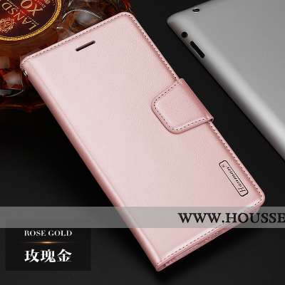 Étui Xiaomi Mi Max 3 Cuir Véritable Cuir Rouge Petit Business Incassable Coque Rose