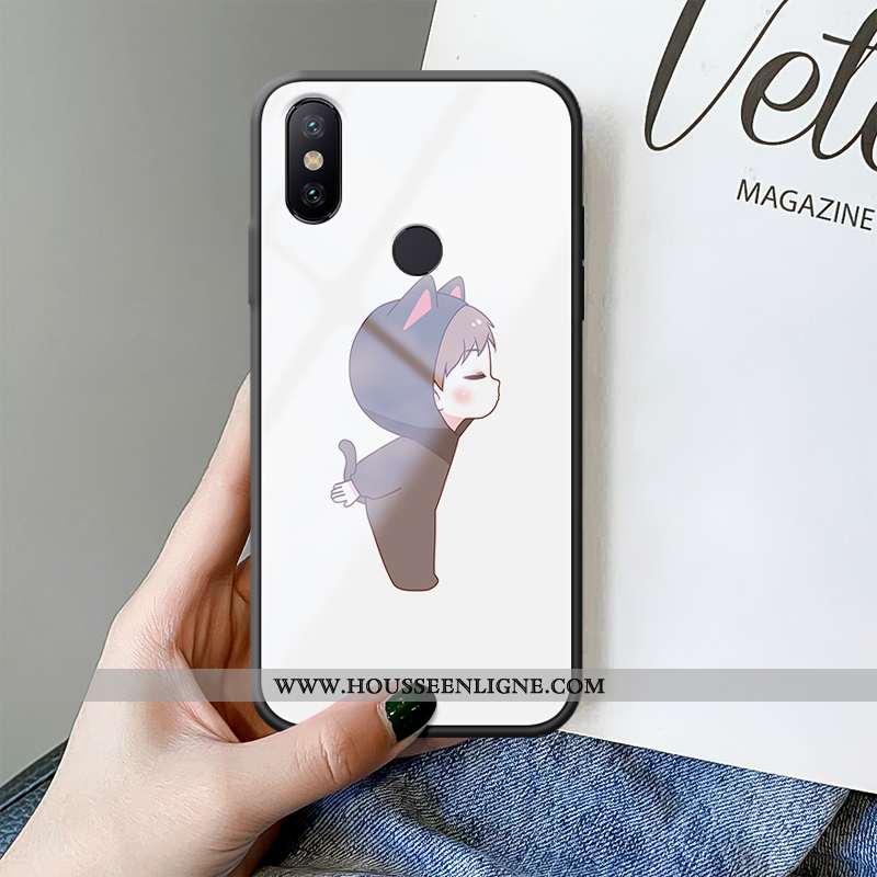 Étui Xiaomi Mi Max 3 Dessin Animé Charmant Incassable Protection Amoureux Verre Tout Compris Verte