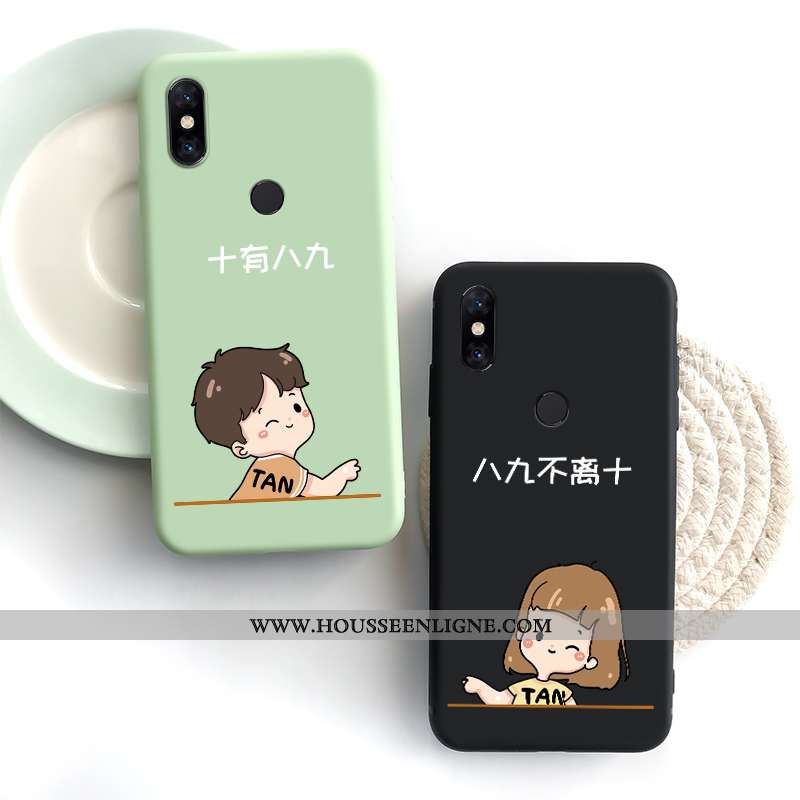 Étui Xiaomi Mi Max 3 Dessin Animé Charmant Nouveau Amoureux Silicone Tendance Tout Compris Verte