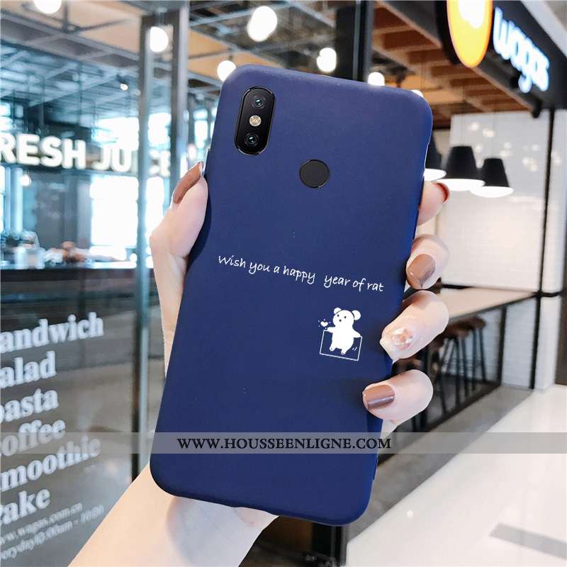 Étui Xiaomi Mi Max 3 Fluide Doux Silicone Mode Délavé En Daim Personnalité Rouge Bleu Marin Bleu Fon