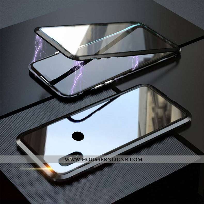 Étui Xiaomi Mi Max 3 Mode Verre Net Rouge Difficile Petit Téléphone Portable Reversible Verte