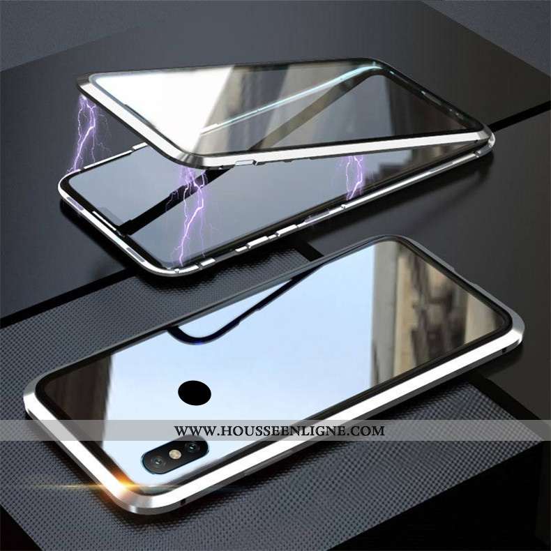 Étui Xiaomi Mi Max 3 Mode Verre Net Rouge Difficile Petit Téléphone Portable Reversible Verte