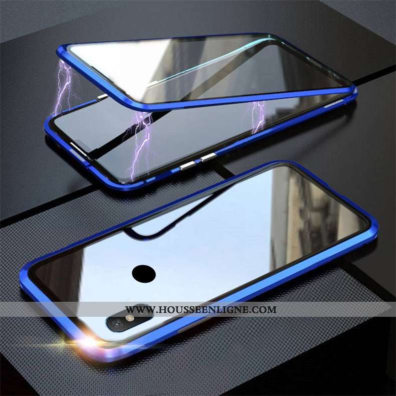 Étui Xiaomi Mi Max 3 Mode Verre Net Rouge Difficile Petit Téléphone Portable Reversible Verte