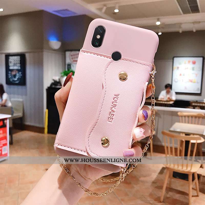 Étui Xiaomi Mi Max 3 Portefeuille Fluide Doux Petit Protection Incassable Net Rouge Coque Jaune