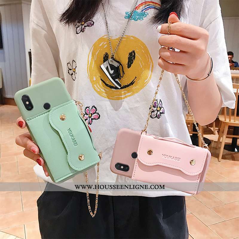 Étui Xiaomi Mi Max 3 Portefeuille Fluide Doux Petit Protection Incassable Net Rouge Coque Jaune