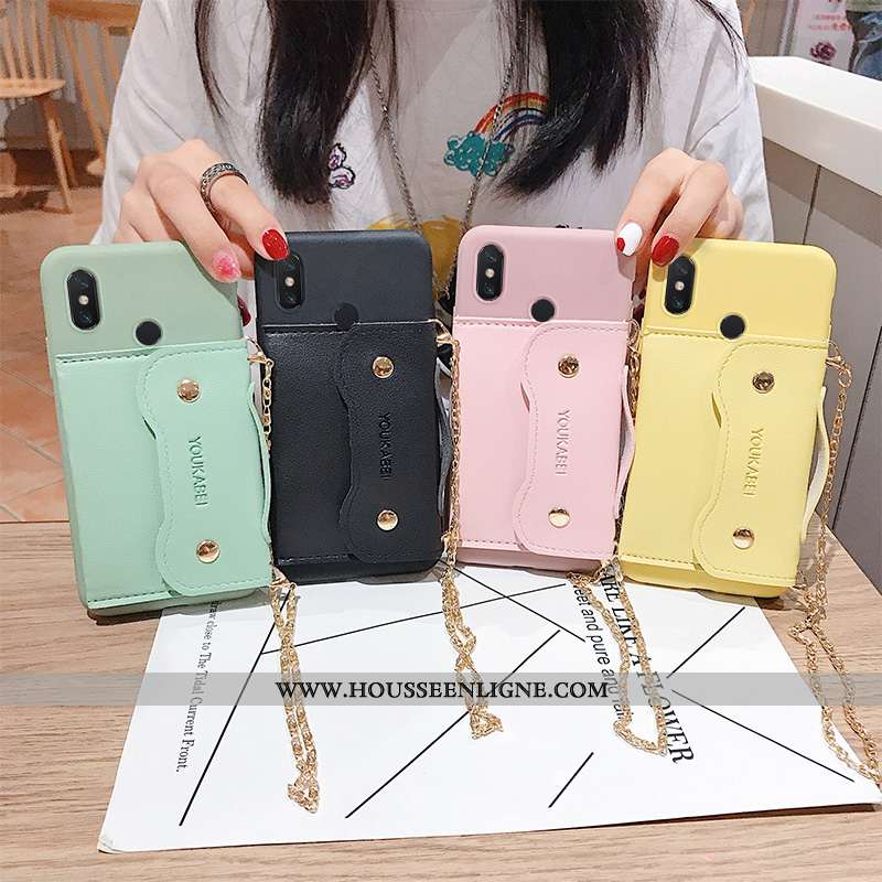 Étui Xiaomi Mi Max 3 Portefeuille Fluide Doux Petit Protection Incassable Net Rouge Coque Jaune