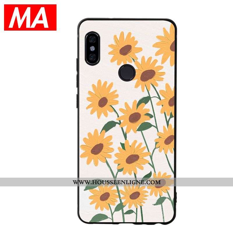 Étui Xiaomi Mi Max 3 Tendance Silicone Bleu Téléphone Portable Petit Simple Peinture