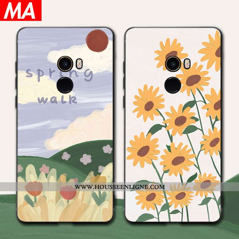 Étui Xiaomi Mi Max 3 Tendance Silicone Bleu Téléphone Portable Petit Simple Peinture