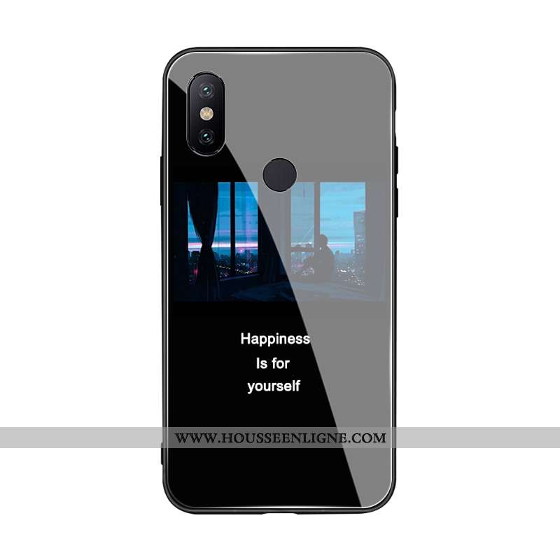 Étui Xiaomi Mi Max 3 Verre Fluide Doux Petit Miroir Noir Europe