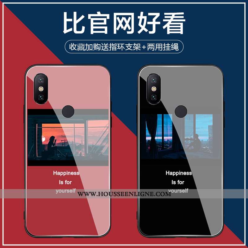 Étui Xiaomi Mi Max 3 Verre Fluide Doux Petit Miroir Noir Europe