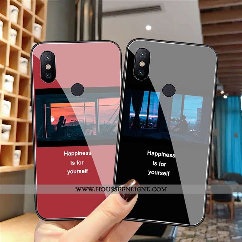Étui Xiaomi Mi Max 3 Verre Fluide Doux Petit Miroir Noir Europe