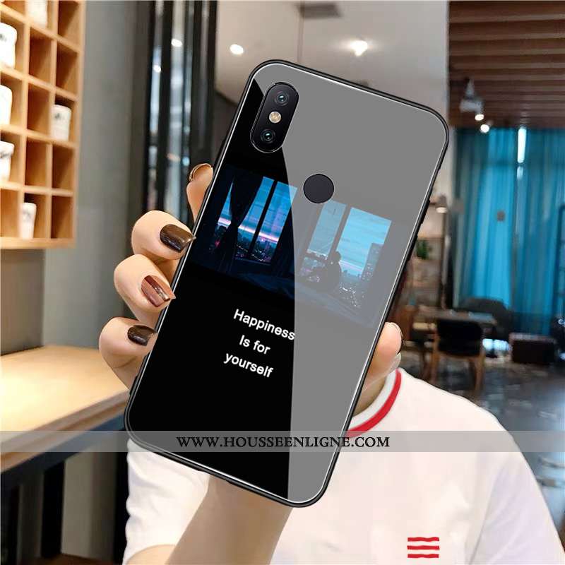 Étui Xiaomi Mi Max 3 Verre Fluide Doux Petit Miroir Noir Europe
