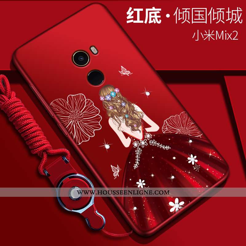 Étui Xiaomi Mi Mix 2 Fluide Doux Silicone Rouge Petit Téléphone Portable Protection