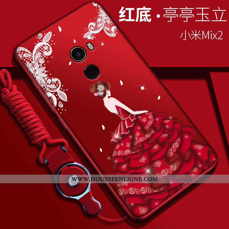 Étui Xiaomi Mi Mix 2 Fluide Doux Silicone Rouge Petit Téléphone Portable Protection