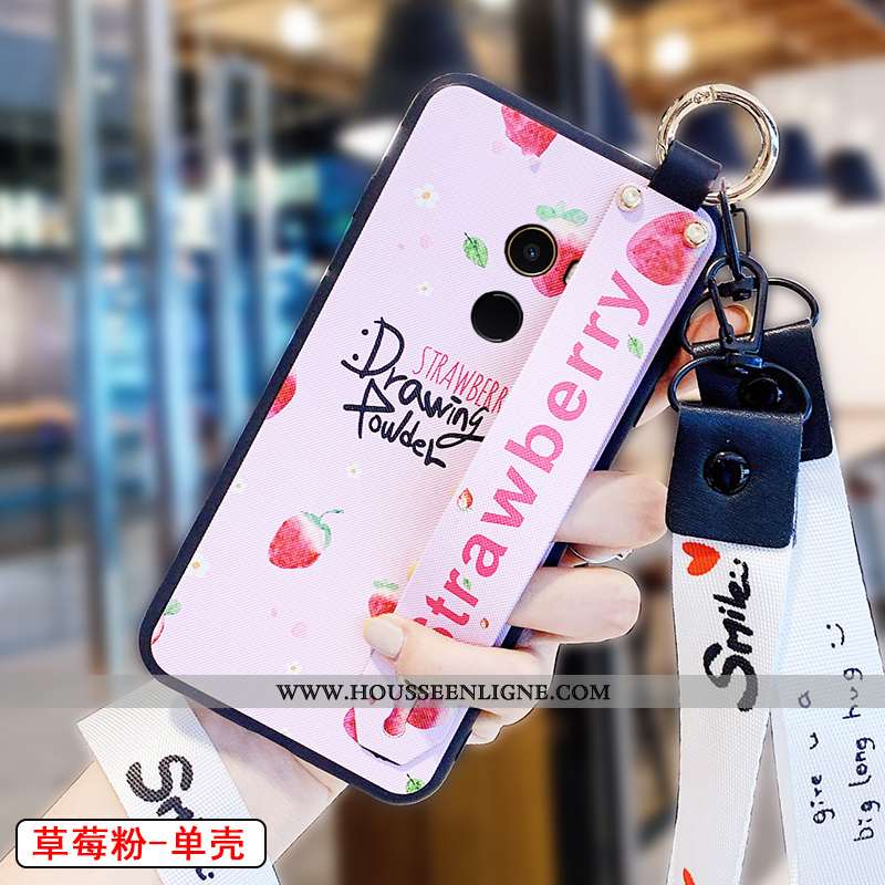 Étui Xiaomi Mi Mix 2 Modèle Fleurie Silicone Ornements Suspendus Peinture Nouveau Incassable Rose