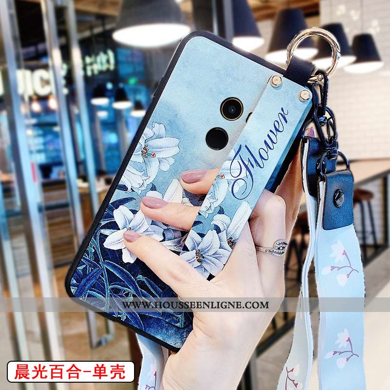 Étui Xiaomi Mi Mix 2 Modèle Fleurie Silicone Ornements Suspendus Peinture Nouveau Incassable Rose