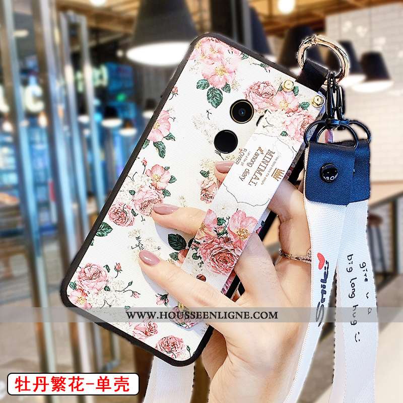 Étui Xiaomi Mi Mix 2 Modèle Fleurie Silicone Ornements Suspendus Peinture Nouveau Incassable Rose