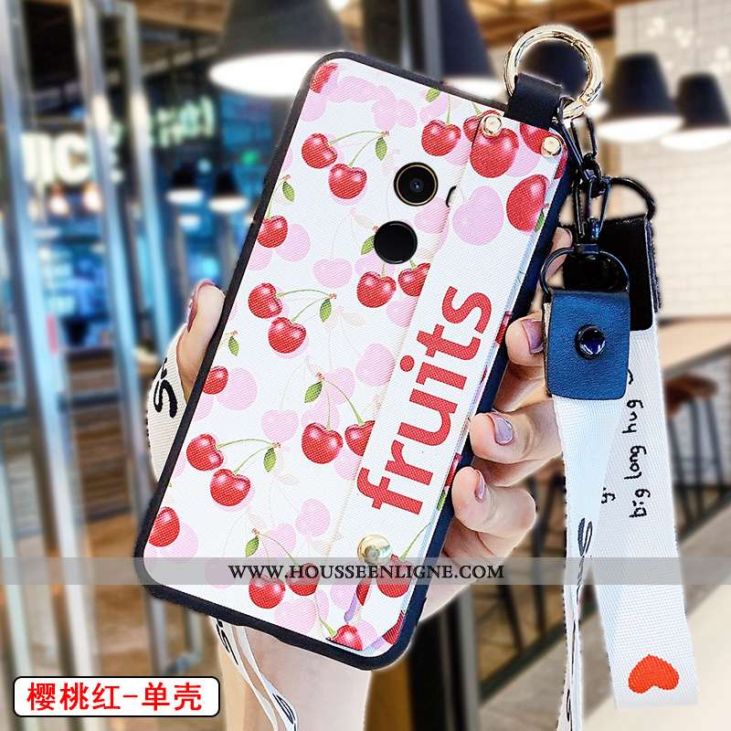Étui Xiaomi Mi Mix 2 Modèle Fleurie Silicone Ornements Suspendus Peinture Nouveau Incassable Rose