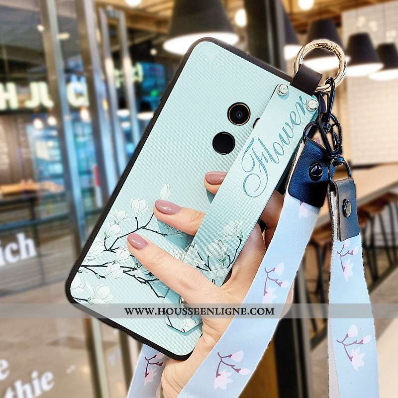Étui Xiaomi Mi Mix 2 Modèle Fleurie Silicone Ornements Suspendus Peinture Nouveau Incassable Rose