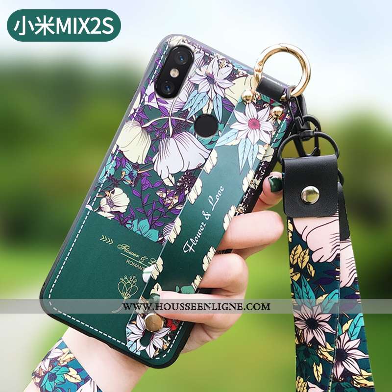Étui Xiaomi Mi Mix 2s Mode Protection Silicone Net Rouge Légère Fleur Tout Compris Bleu
