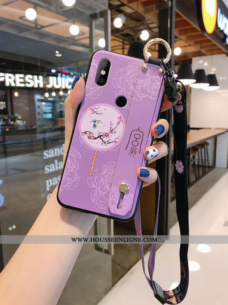 Étui Xiaomi Mi Mix 2s Vintage Ultra Net Rouge Ornements Suspendus Mode Silicone Bleu