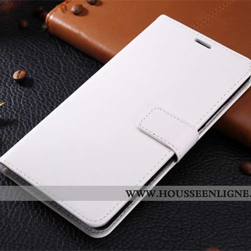 Étui Xiaomi Mi Mix 3 Cuir Petit Clamshell Blanc Coque Couleur Unie Blanche