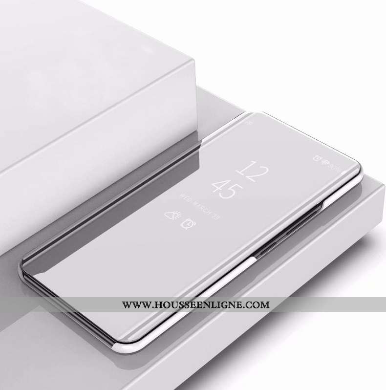 Étui Xiaomi Mi Mix 3 Cuir Placage Téléphone Portable Coque Argent Support