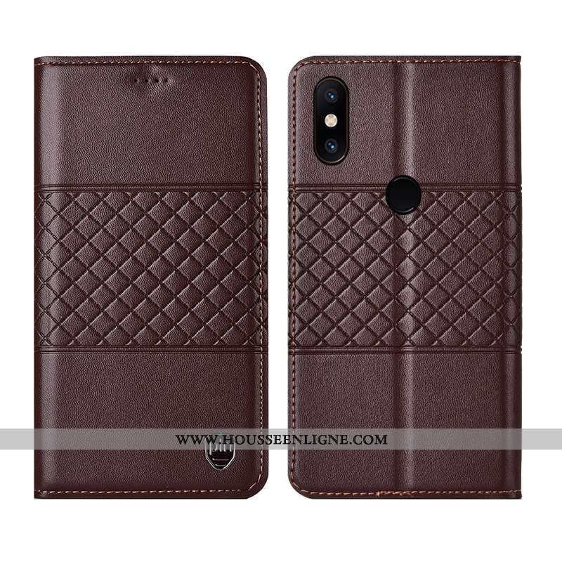 Étui Xiaomi Mi Mix 3 Cuir Véritable Protection Marron Incassable Housse Tout Compris