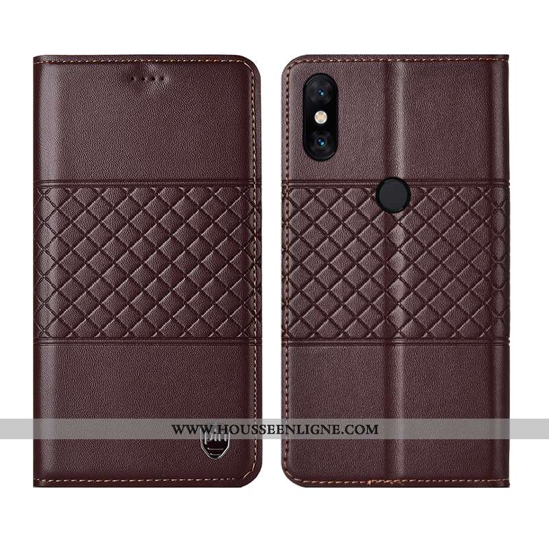 Étui Xiaomi Mi Mix 3 Cuir Véritable Protection Marron Incassable Housse Tout Compris
