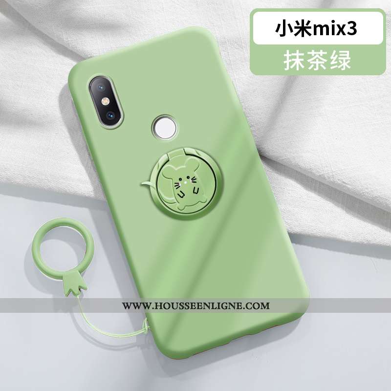 Étui Xiaomi Mi Mix 3 Fluide Doux Silicone Anneau Ultra Support Charmant Personnalité Rouge