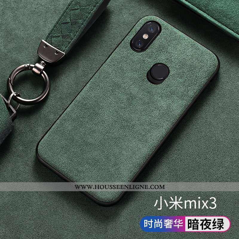 Étui Xiaomi Mi Mix 3 Protection Daim Fourrure Rouge Tout Compris Petit Antidérapant
