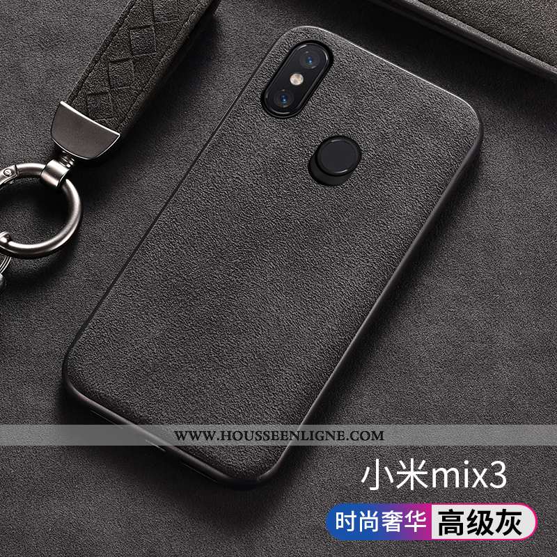 Étui Xiaomi Mi Mix 3 Protection Daim Fourrure Rouge Tout Compris Petit Antidérapant