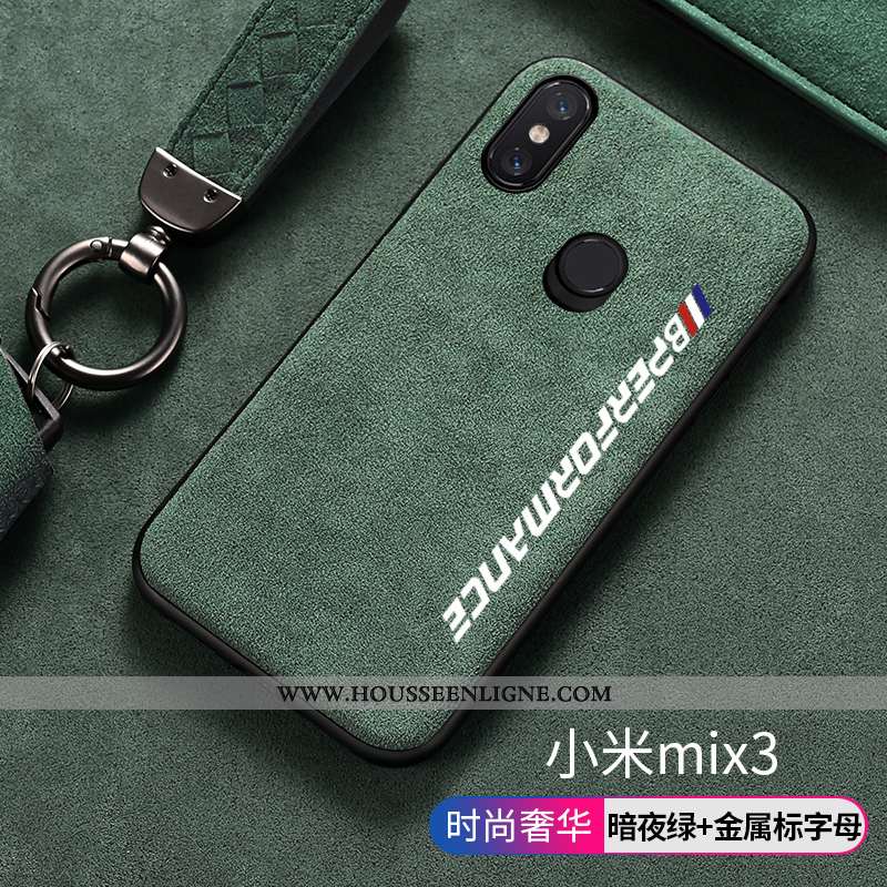 Étui Xiaomi Mi Mix 3 Protection Daim Fourrure Rouge Tout Compris Petit Antidérapant