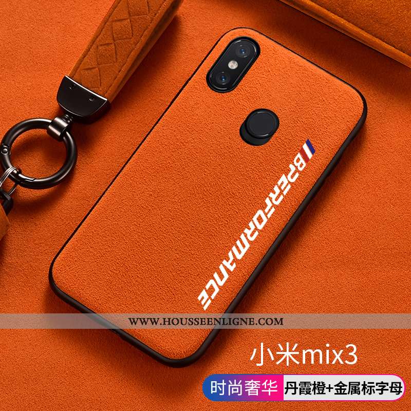 Étui Xiaomi Mi Mix 3 Protection Daim Fourrure Rouge Tout Compris Petit Antidérapant
