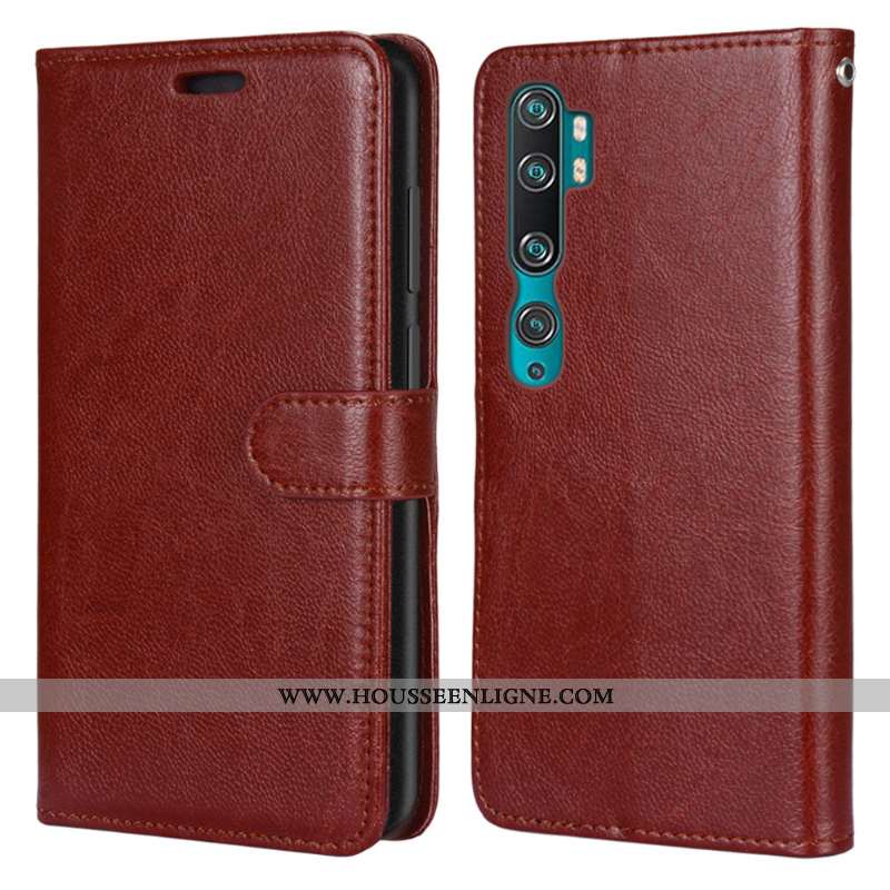 Étui Xiaomi Mi Note 10 Cuir Coque Tout Compris Téléphone Portable Clamshell Vert Verte