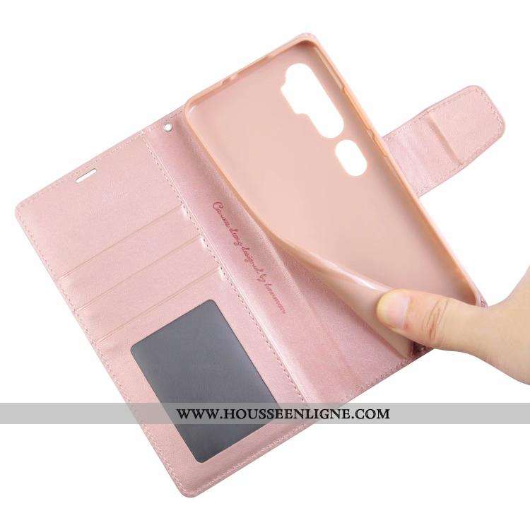 Étui Xiaomi Mi Note 10 Cuir Petit Magnétisme Coque Incassable Clamshell Rose