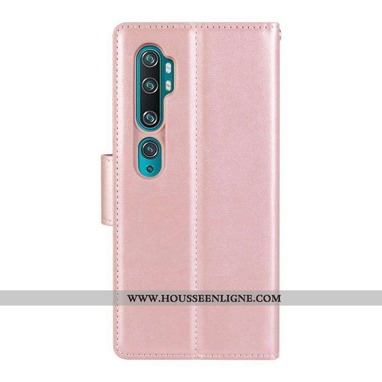 Étui Xiaomi Mi Note 10 Cuir Petit Magnétisme Coque Incassable Clamshell Rose