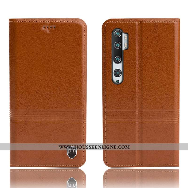 Étui Xiaomi Mi Note 10 Cuir Véritable Protection Tout Compris Incassable Téléphone Portable Petit Ma
