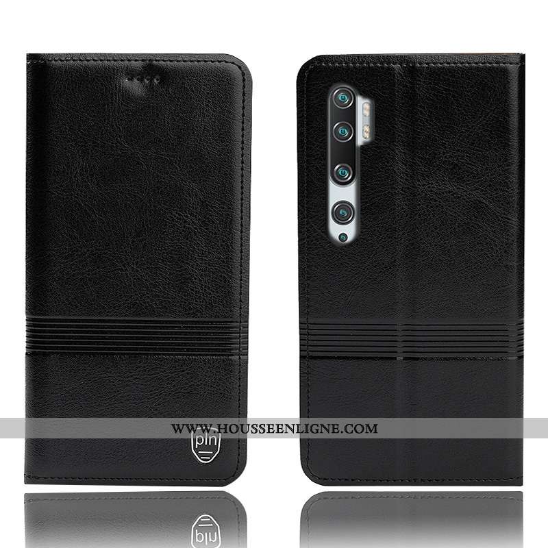 Étui Xiaomi Mi Note 10 Cuir Véritable Protection Tout Compris Incassable Téléphone Portable Petit Ma