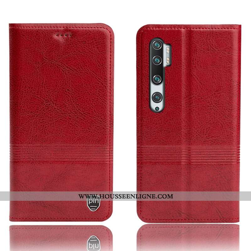 Étui Xiaomi Mi Note 10 Cuir Véritable Protection Tout Compris Incassable Téléphone Portable Petit Ma