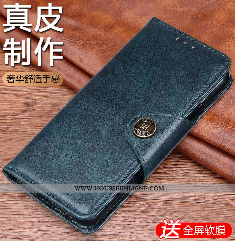 Étui Xiaomi Mi Note 10 Lite Cuir Véritable Coque Petit Clamshell Téléphone Portable Reversible Luxe 