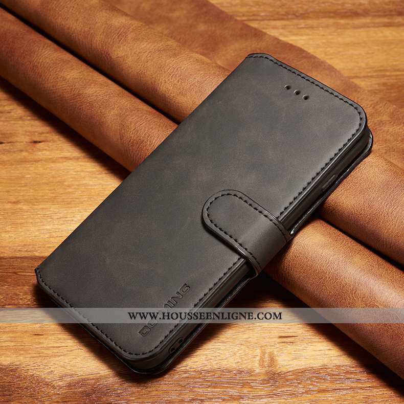 Étui Xiaomi Mi Note 10 Protection Cuir Véritable Rouge Incassable Cuir Business