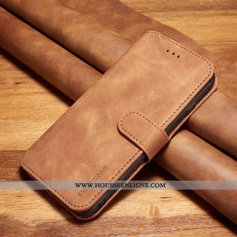 Étui Xiaomi Mi Note 10 Protection Cuir Véritable Rouge Incassable Cuir Business