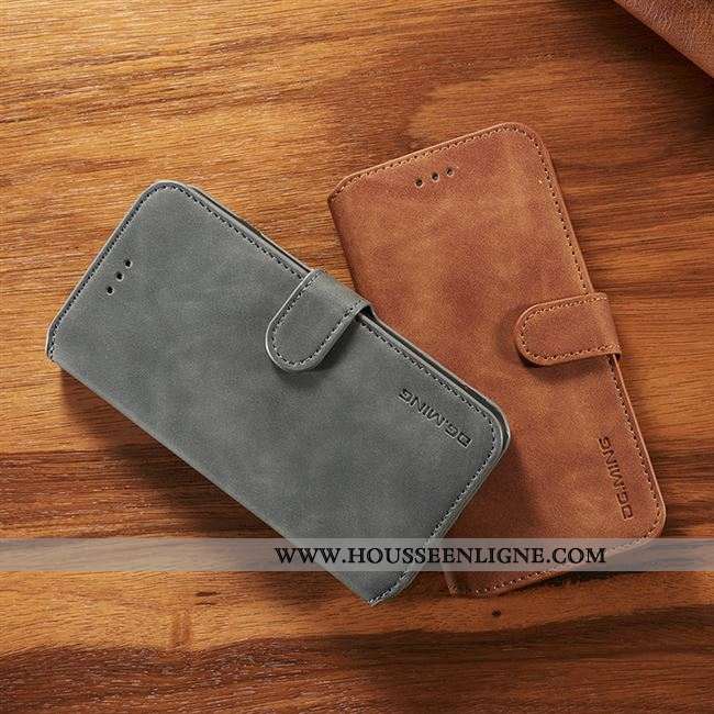 Étui Xiaomi Mi Note 10 Protection Cuir Véritable Rouge Incassable Cuir Business