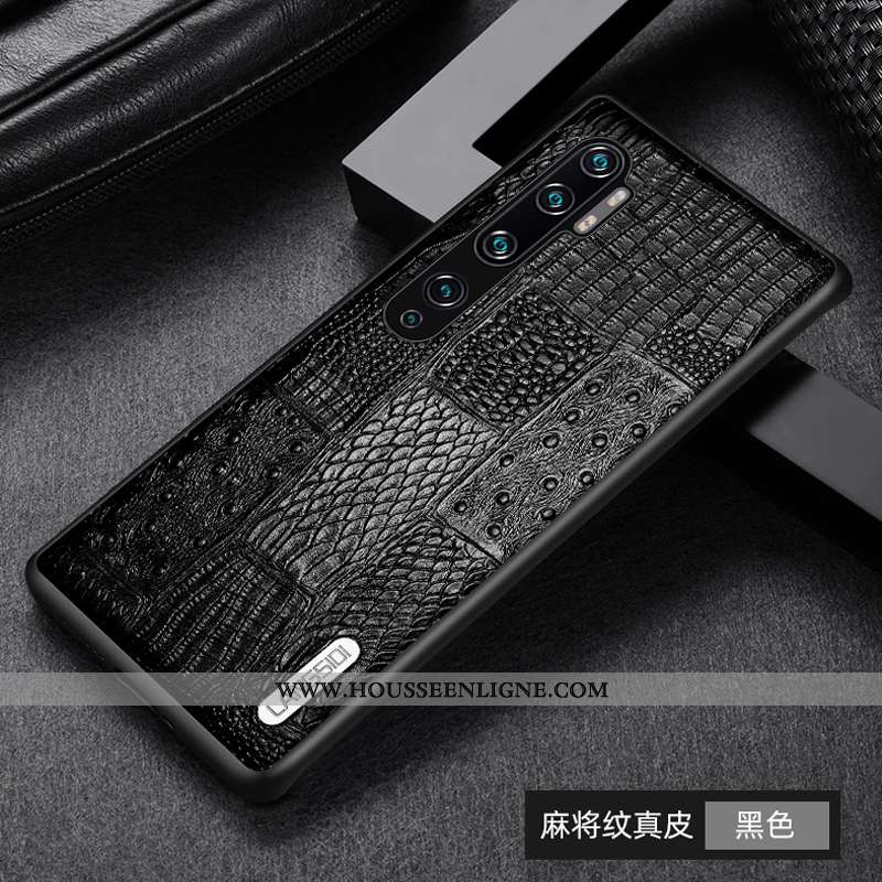Étui Xiaomi Mi Note 10 Protection Cuir Véritable Téléphone Portable Petit Difficile Ultra Marron