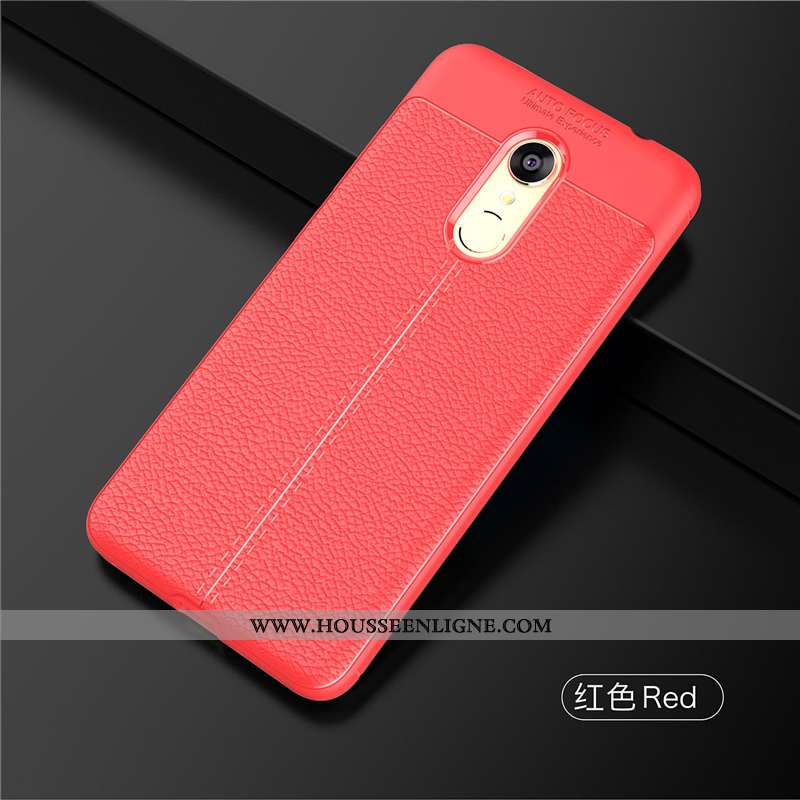 Étui Xiaomi Redmi 5 Cuir Modèle Fleurie Personnalité Luxe Coque Légère Incassable Rouge